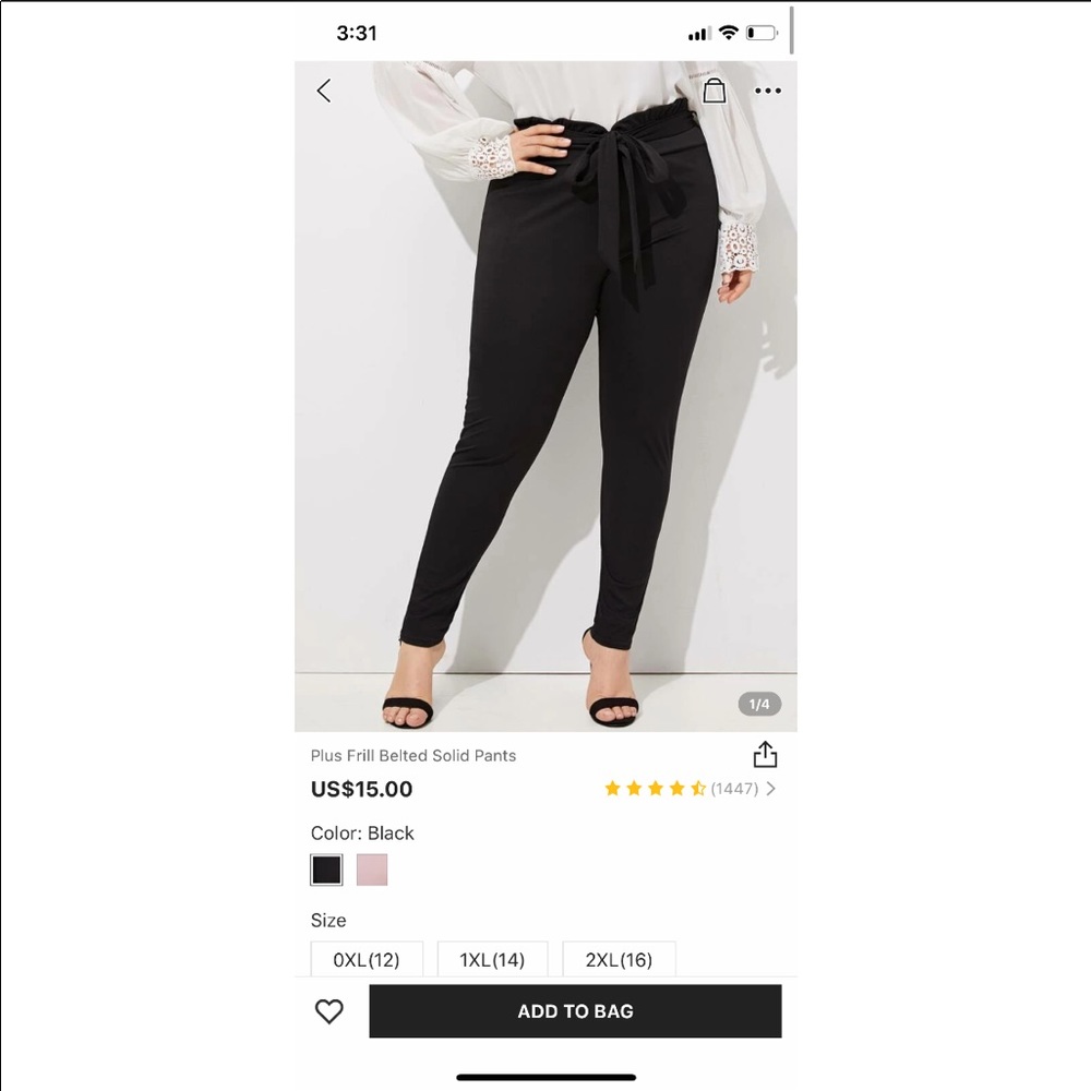 Black paper bag pants- never worn! New without tag
